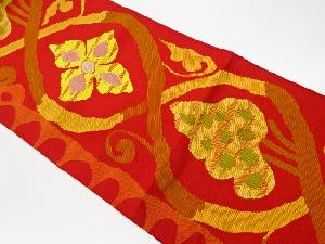 リサイクル　抽象花唐草模様織出し名古屋帯